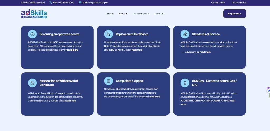adSkills Certification Ltd website
