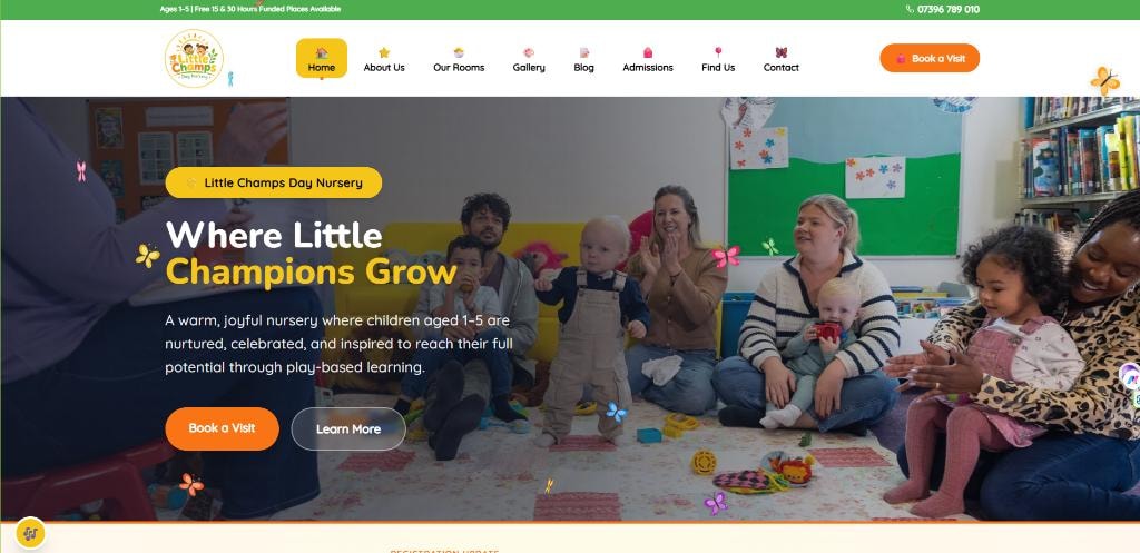 Little Champs Day Nursery website