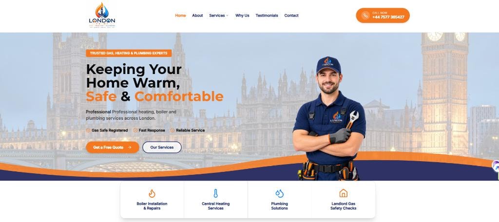 London Prime Gas Heating website