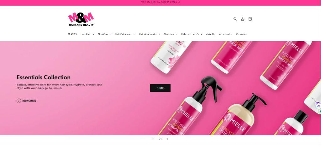 M&M Hair and Beauty website